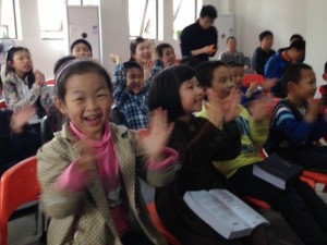 Chinese Students Clapping